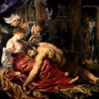 畫名: Samson and Delilah 藝術家名字: 彼得·保罗·鲁本斯Peter Paul Ruben (荷蘭) 完成年份: 1609年 收藏地點: 倫敦國家畫廊National Gallery
